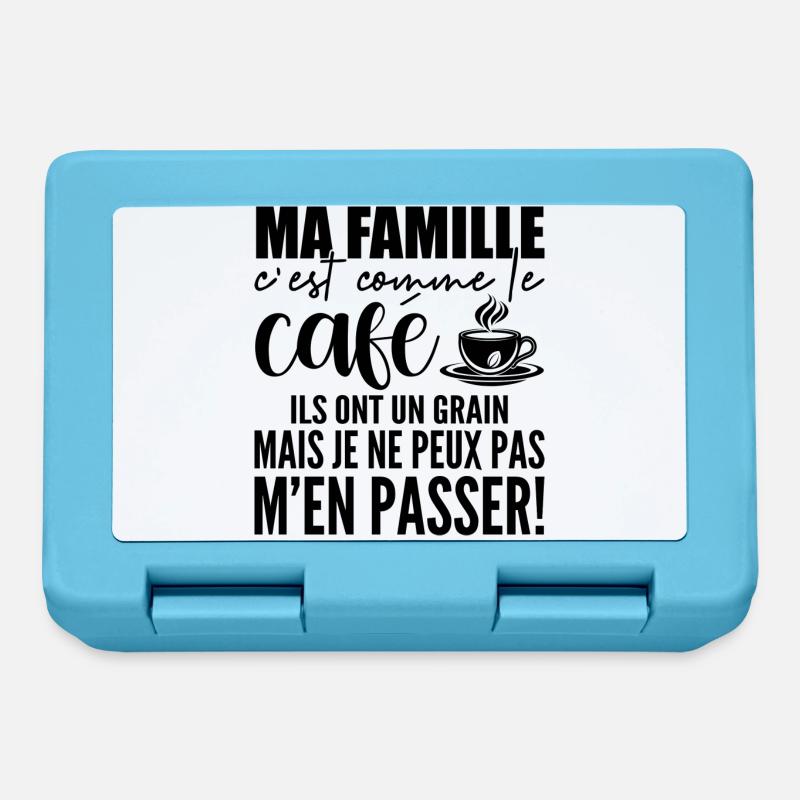 Ma famille C'est Comme le Café - Boîte à goûter - bleu saphir
