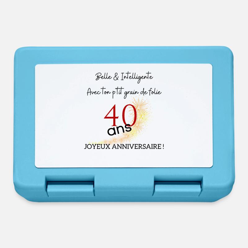 anniversaire 40 ans - Boîte à goûter - bleu saphir
