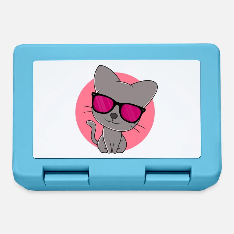Cute grey kitten - Lunchbox - sapphire blue