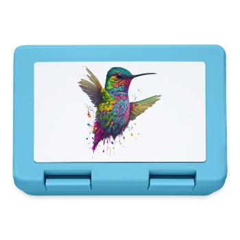 Color Explosion Hummingbird Artwork - Lunchbox - sapphire blue - Front