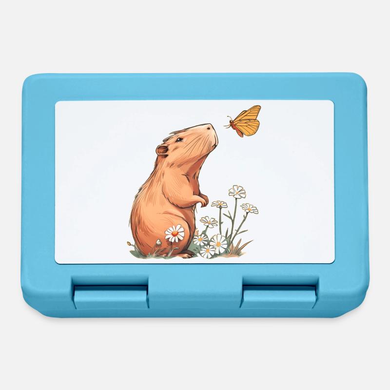 Capybara Schmetterling - Brotdose - Saphirblau