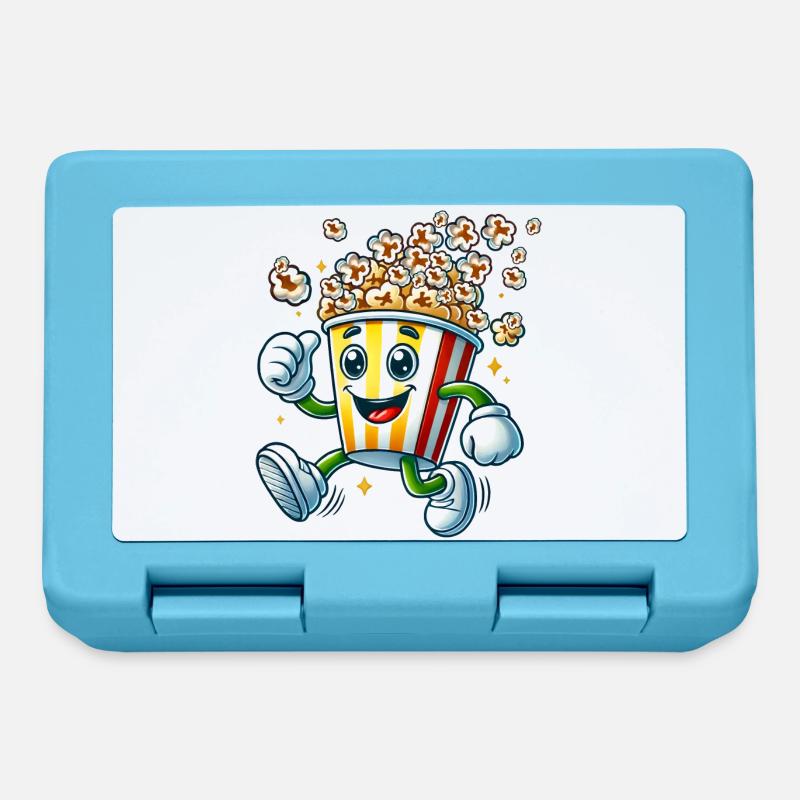 motif pop-corn de dessin animé joyeux pour s’amuser au cinéma - Boîte à goûter - bleu saphir