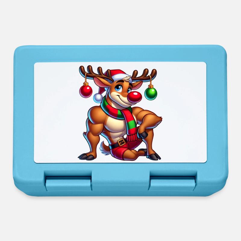 Renne de Noël Rudolf - Boîte à goûter - bleu saphir