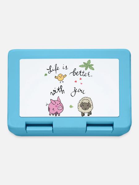 Bauernhof, life is better with you - Brotdose - Saphirblau