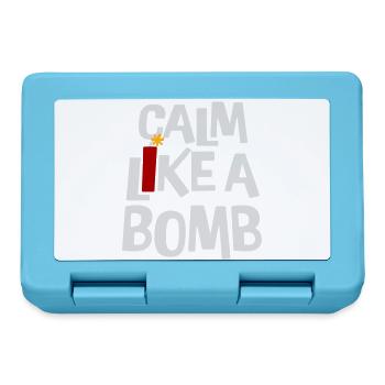 Calm Like Bomb Paradox Ironie Humor Explosiv Witz - Brotdose - Saphirblau - Vorne