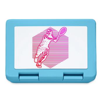 Geschenkidee für einen Tennis mit Tennis - Brotdose - Saphirblau - Vorne