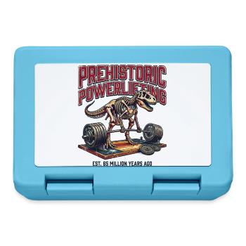 Prähistorisches Powerlifting – Dinosaurier-Gym-T-Shirt - Brotdose - Saphirblau - Vorne