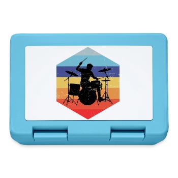 Geschenkidee für den Drummer mit Schlagzeugspielen - Brotdose - Saphirblau - Vorne