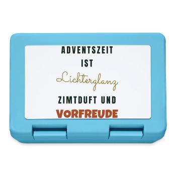 Adventszeit Lichterglanz Zimtduft - Weihnachten - Brotdose - Saphirblau - Vorne