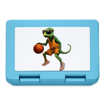 Basketball-Echse im Orange-Trikot - Brotdose - Saphirblau - Vorne