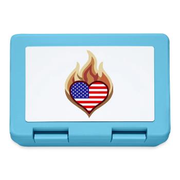 Flammenherz USA Flagge - Brotdose - Saphirblau - Vorne