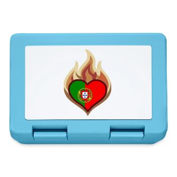 Portugal Flag Heart on Fire - Brotdose - Saphirblau - Vorne