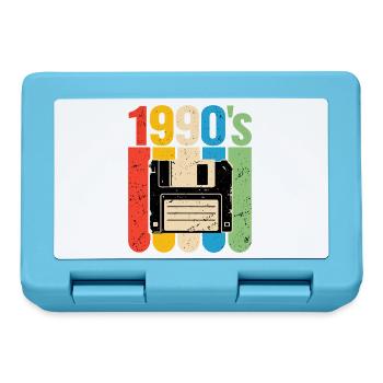 1990er Retro Computer Nostalgie mit Diskette - Brotdose - Saphirblau - Vorne