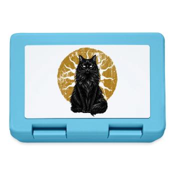 Schwarze Katze Magical Mond Mystisch Cottagecore - Brotdose - Saphirblau - Vorne