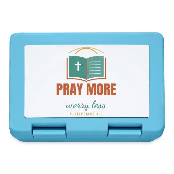Pray More Worry Less – Philippians 4:6 - Brotdose - Saphirblau - Vorne