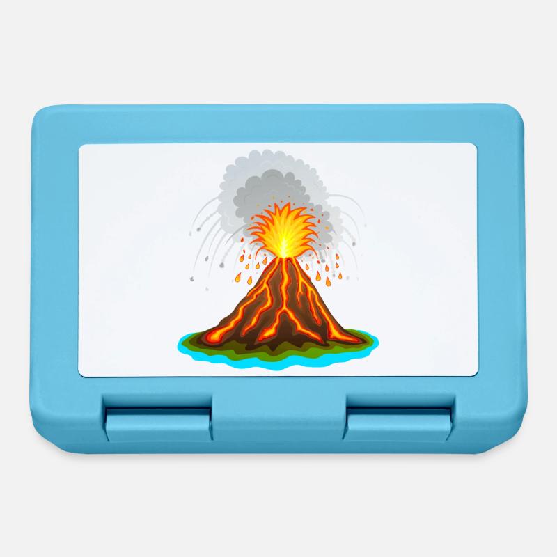 Vulcano, vulcano, vulcano, lava, volcans volcans - Boîte à goûter - bleu saphir