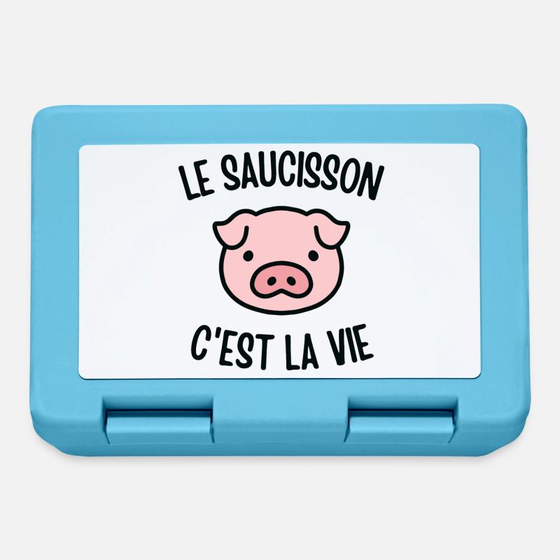 Le saucisson c'est la vie - Boîte à goûter - bleu saphir