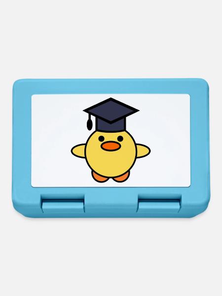Canard avec chapeau de graduation - Boîte à goûter - bleu saphir