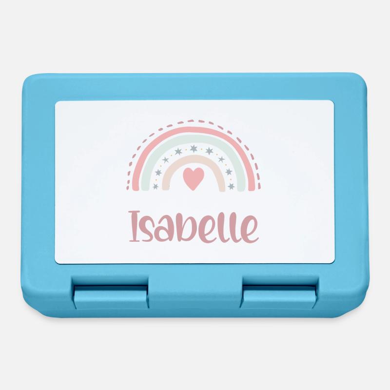 Isabelle Name Regenbogen - Brotdose - Saphirblau