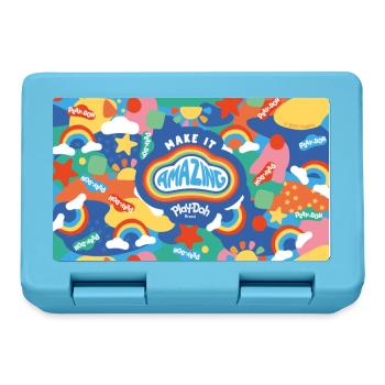 Play-Doh Knete Spruch Make It Amazing Regenbogen - Brotdose - Saphirblau - Vorne
