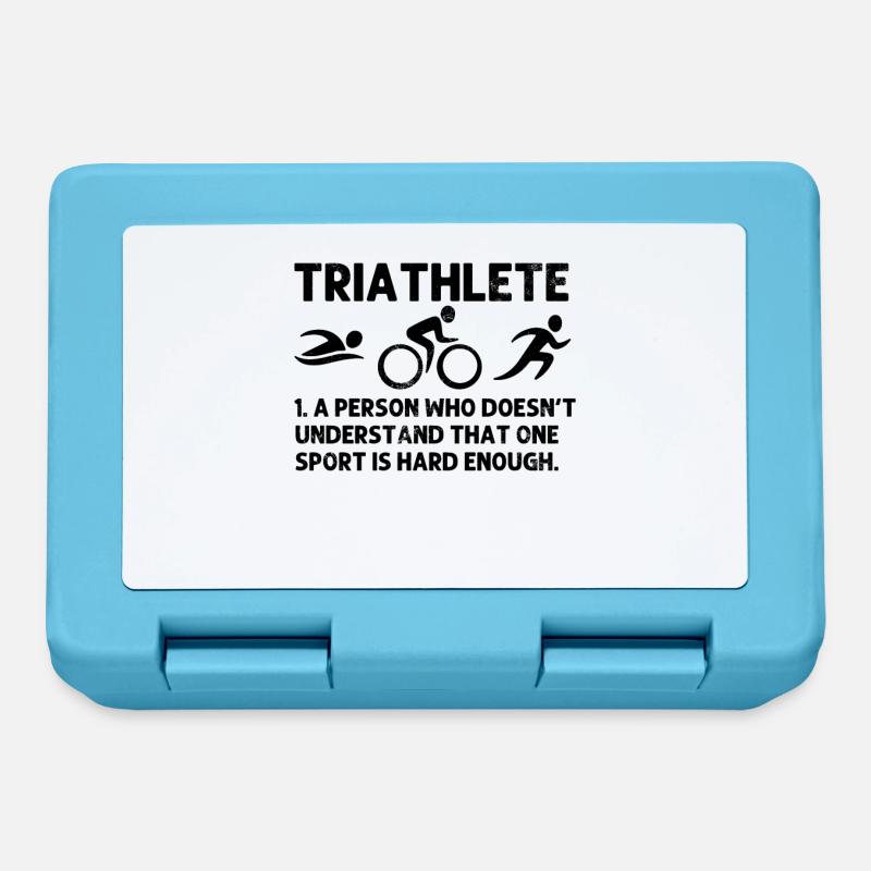 drôle triathlète définition natation vélo course - Boîte à goûter - bleu saphir