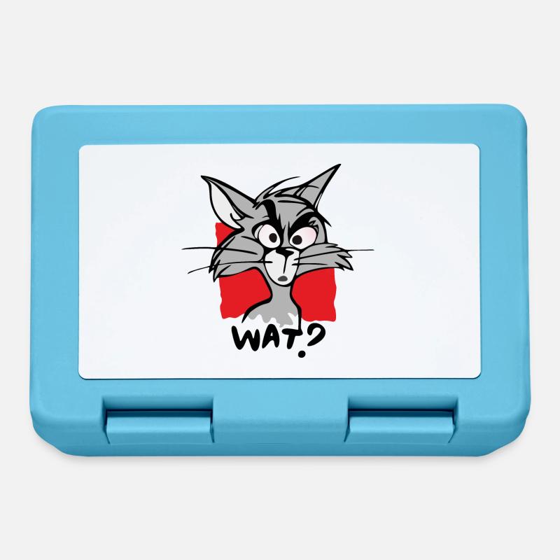 Cat WHAT? - Lunchbox - sapphire blue