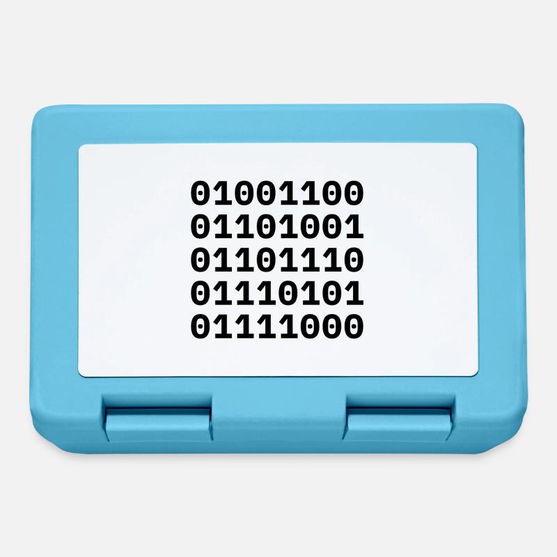"LINUX" in binary code. - Lunchbox - sapphire blue