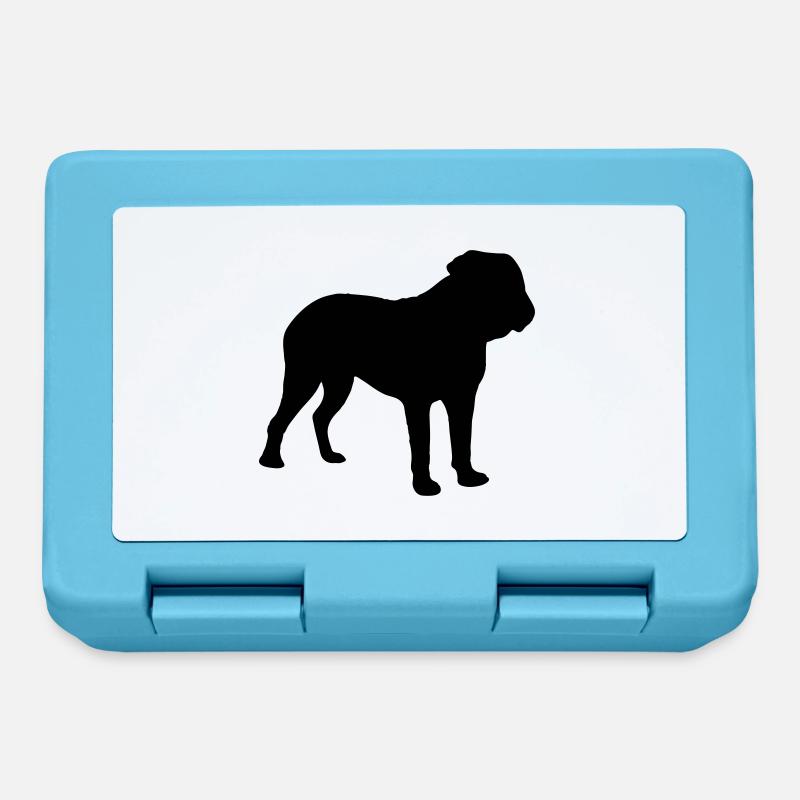 dogue de bordeaux silhouette - Brotdose - Saphirblau