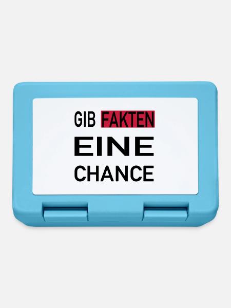 Gib Fakten eine Chance - Brotdose - Saphirblau