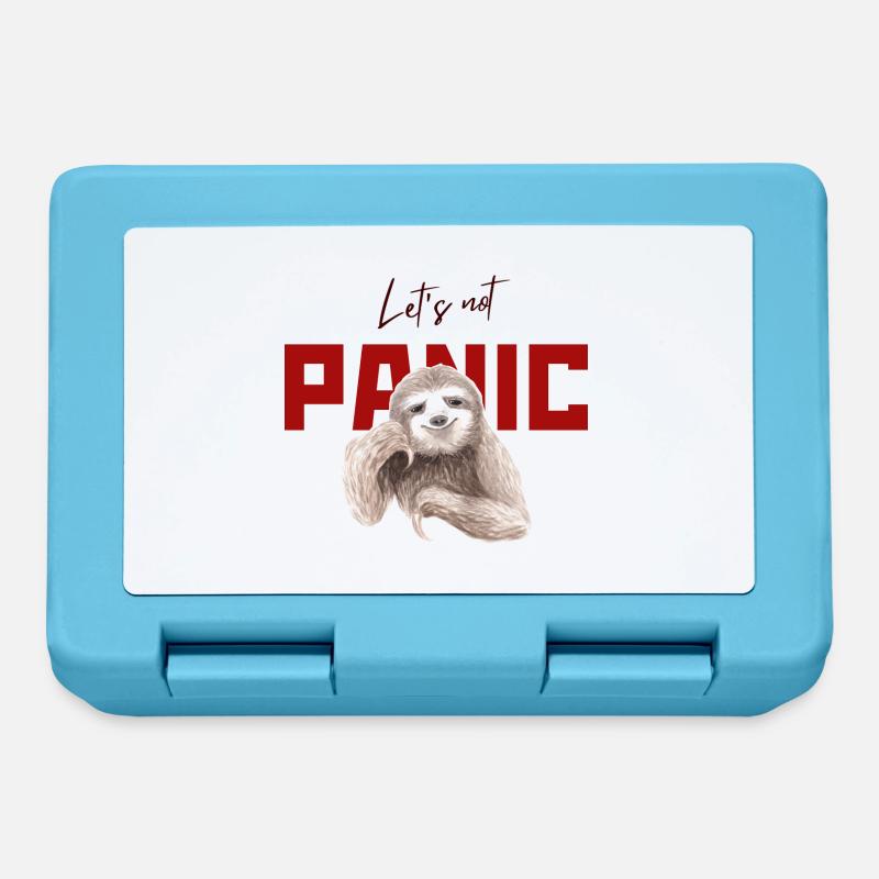 Let's Not Panic - Funny Sloth Design - Lunchbox - sapphire blue