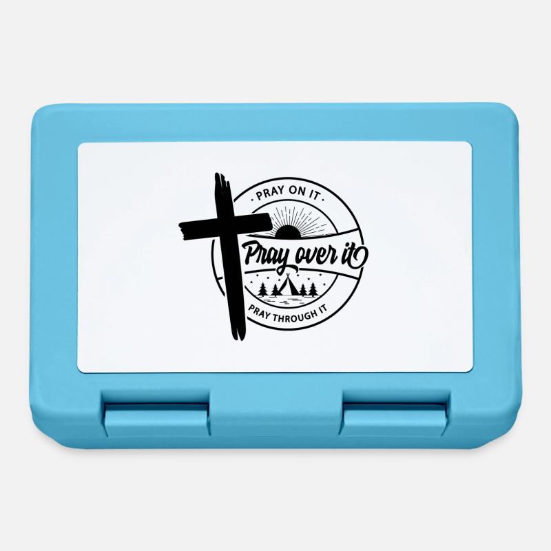 Pray about it - Lunchbox - sapphire blue