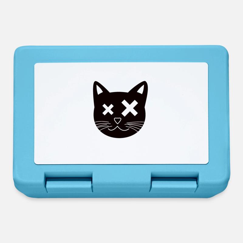 crazy cat - Lunchbox - sapphire blue