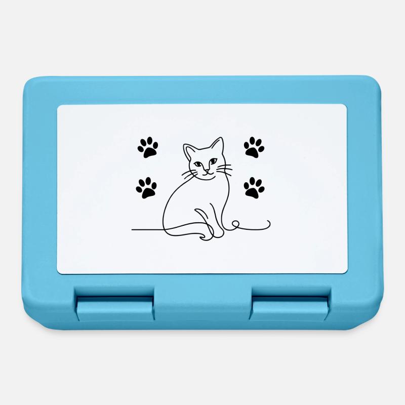 A Cat with Paws eine Katze mit Pfoten - Brotdose - Saphirblau