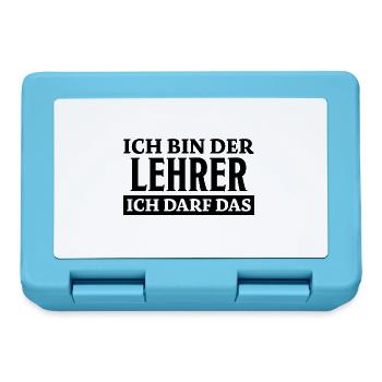 Lehrer Spruch Unterricht Lustiges Lehrer Geschenk - Brotdose - Saphirblau - Vorne