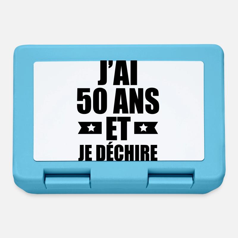 j'ai 50 ans et je déchire - Boîte à goûter - bleu saphir