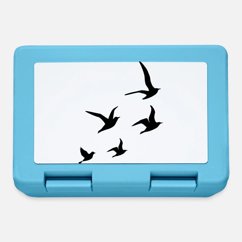Flying Swallows - Lunchbox - sapphire blue