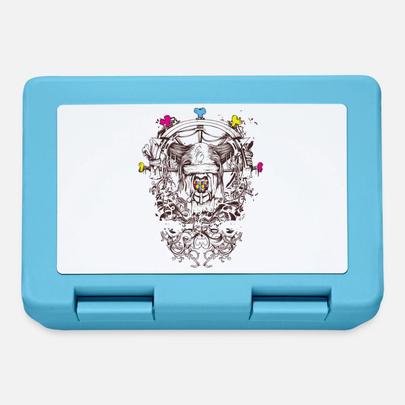 Abstract art - mythical creature - Lunchbox - sapphire blue