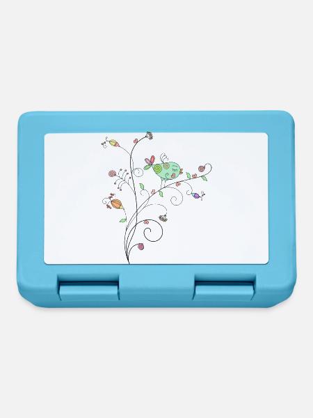 Vogel Blumenniederlassung Design - Brotdose - Saphirblau