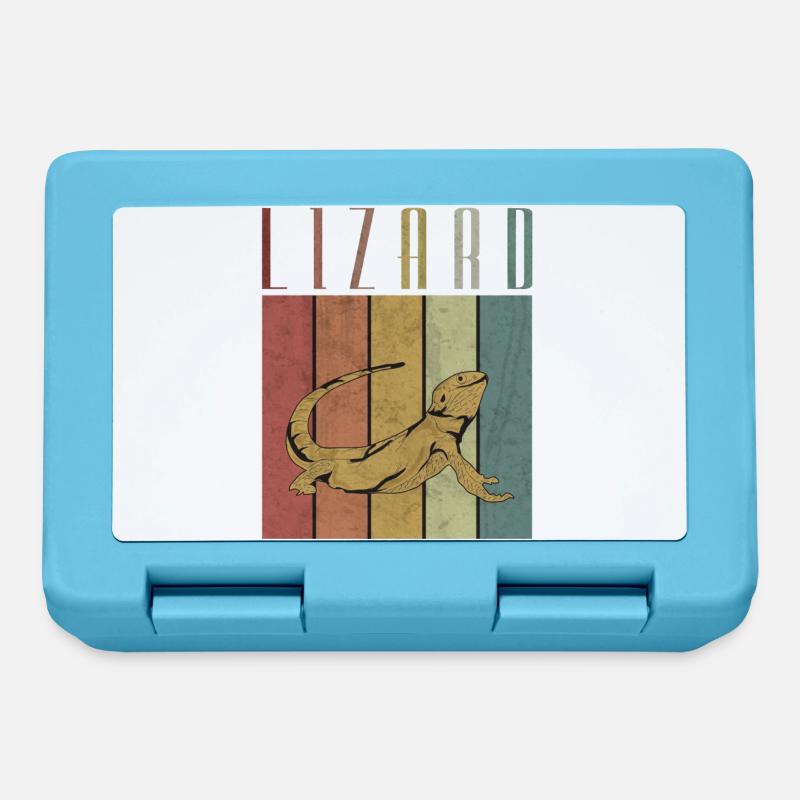 lézard - Boîte à goûter - bleu saphir
