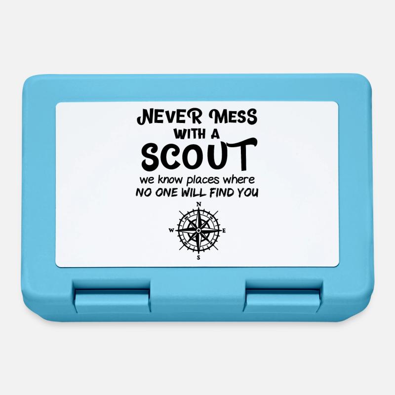 Drôle de dicton scout - Boîte à goûter - bleu saphir