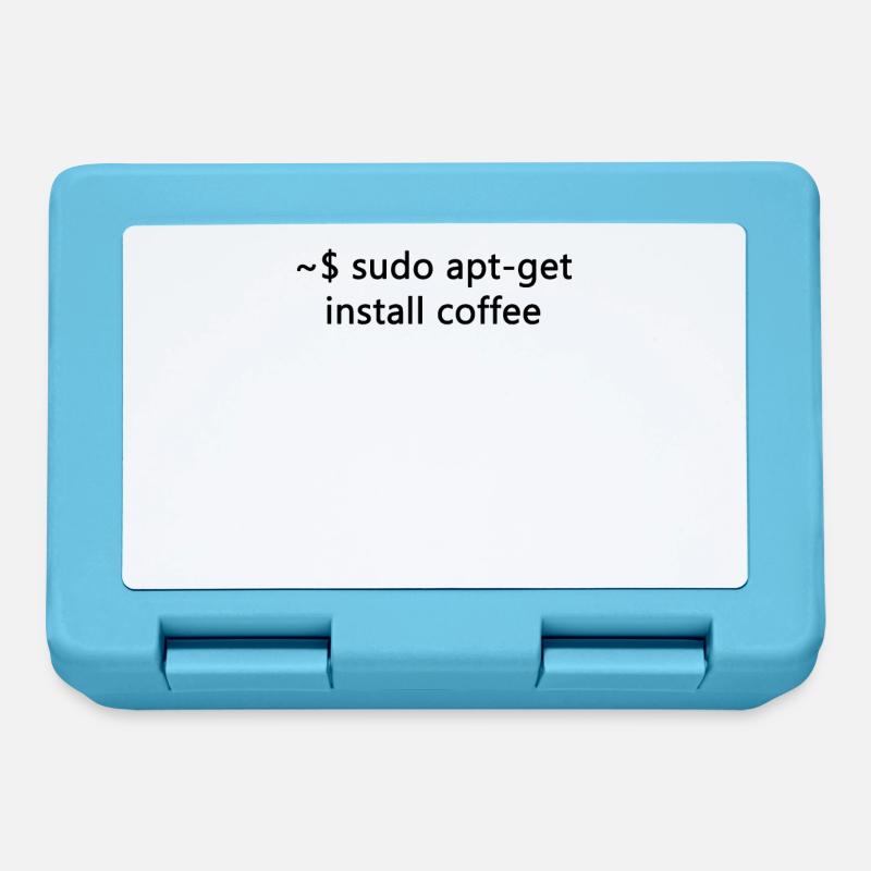 sysadmin linux sudo apt-get coffee programmer - Boîte à goûter - bleu saphir