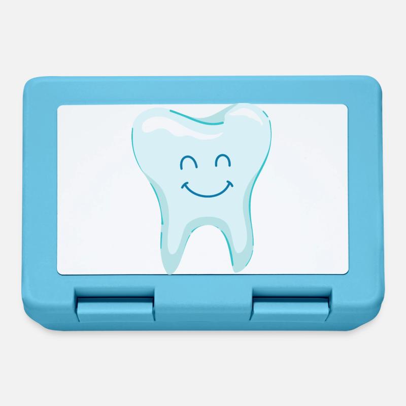 Rire dent - dents - dentiste - Boîte à goûter - bleu saphir
