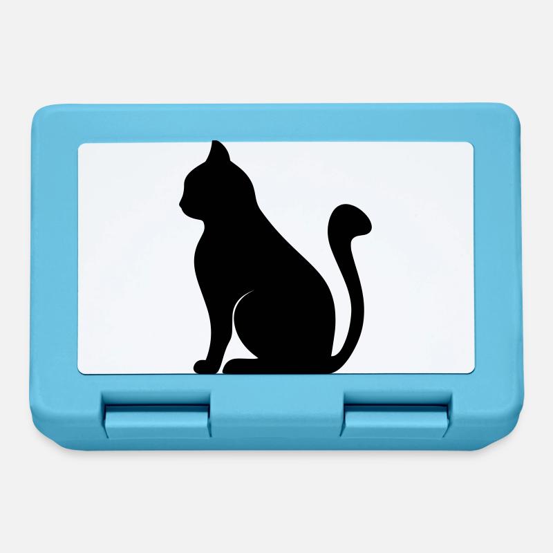 silhouette de chat - Boîte à goûter - bleu saphir