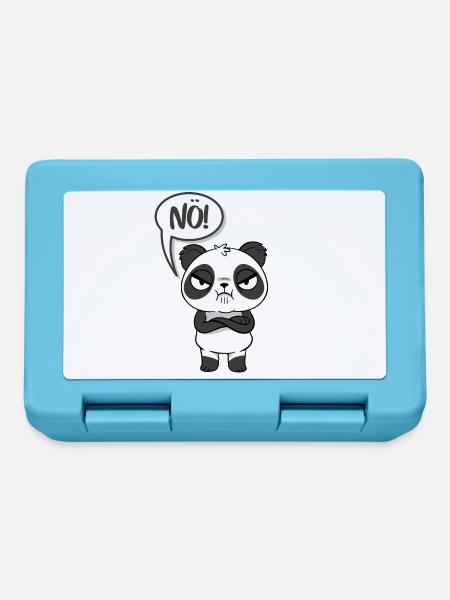 Lustiger Panda im Comic Style - Einfach mal NÖ - Brotdose - Saphirblau
