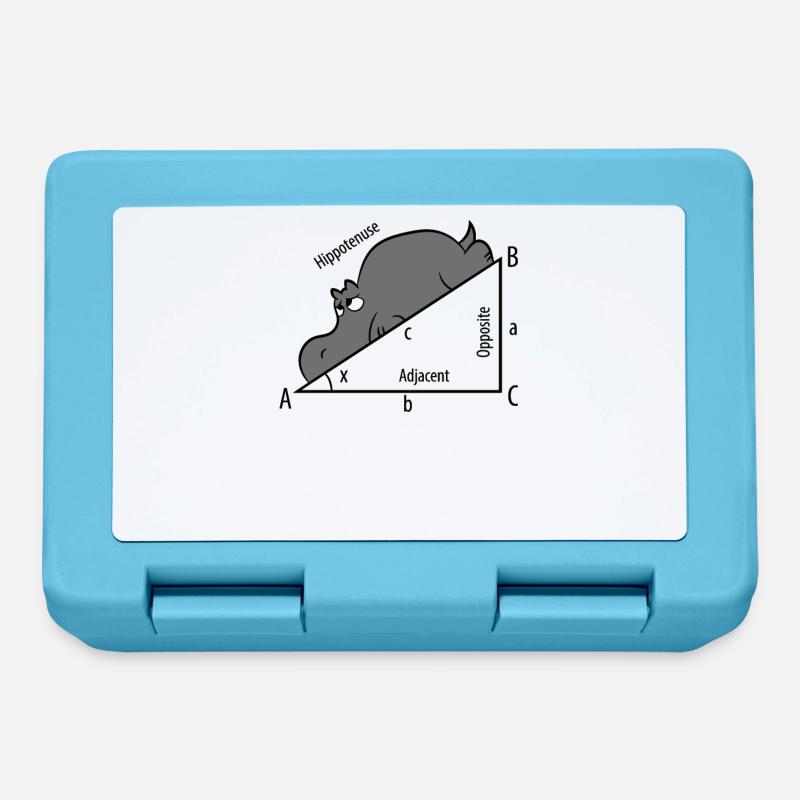 Mathe Pythagoras Hypothenuse Nilpferd Hippo - Brotdose - Saphirblau