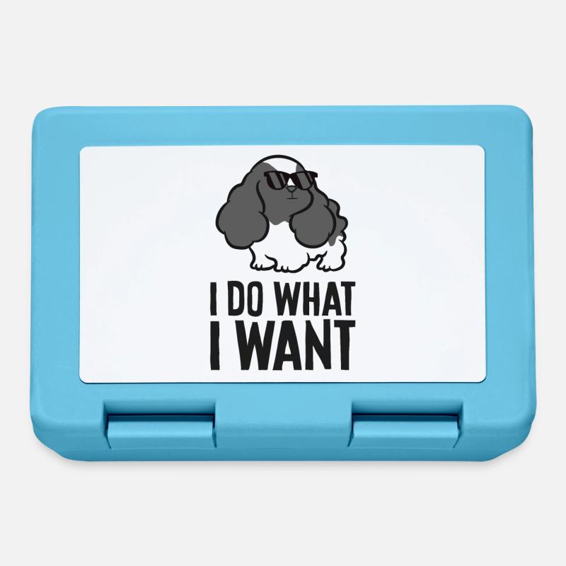 Cocker Spaniel Puppy I Do What I Want Cocker - Lunchbox - sapphire blue