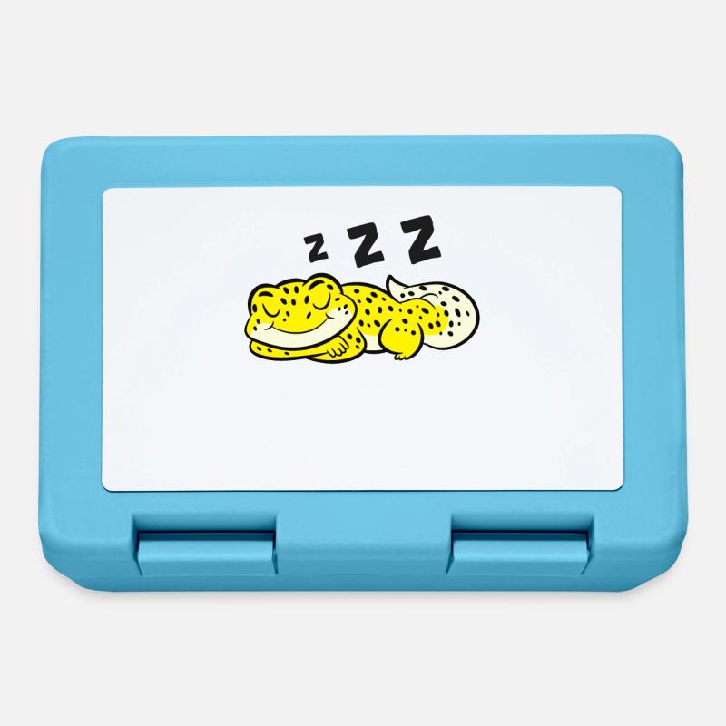 Leopardgecko Pyjama Reptil Eidechse Schlafender - Brotdose - Saphirblau