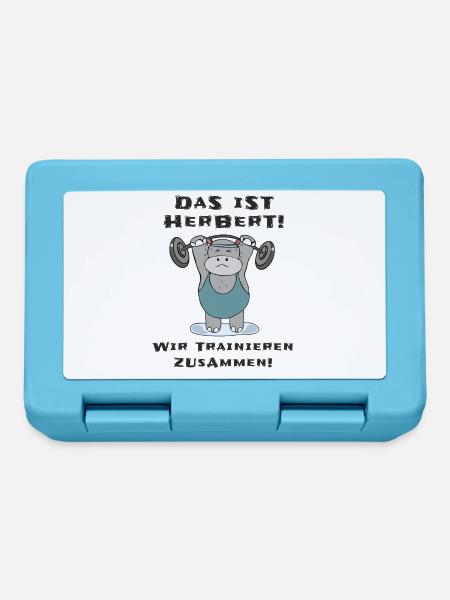Das ist Herbert wir trainieren zusammen Krafsport - Brotdose - Saphirblau