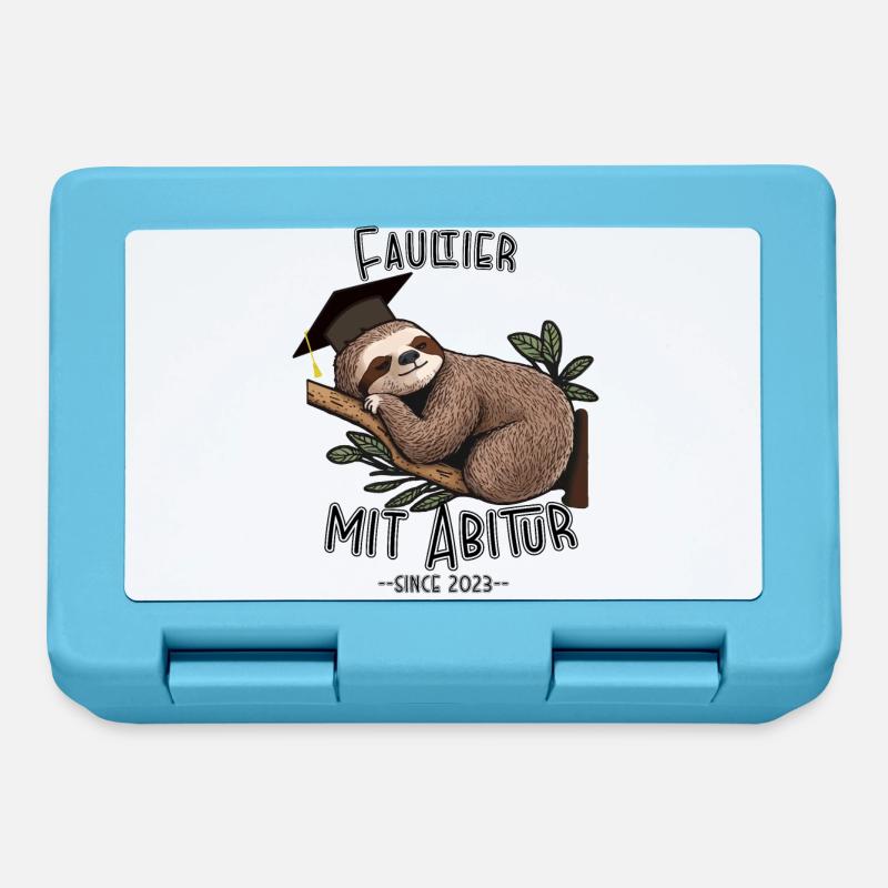 Faultier mit Abitur 2023 - Brotdose - Saphirblau