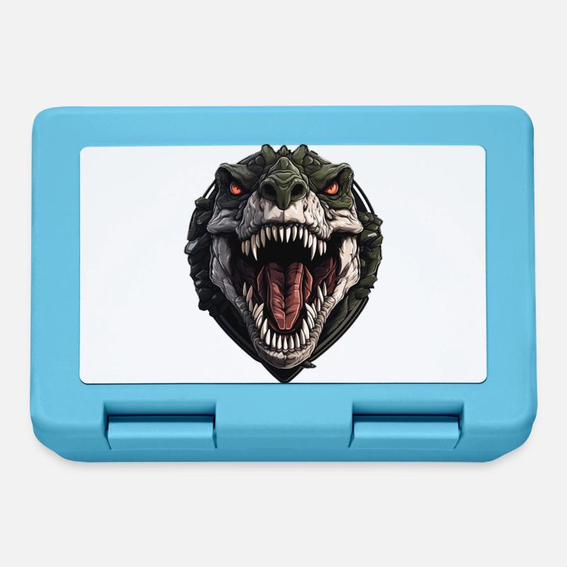 Cooles T-Rex Design - Brotdose - Saphirblau